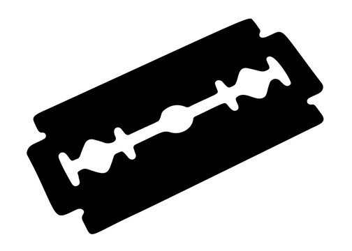 black razor blade on white background clip art preview