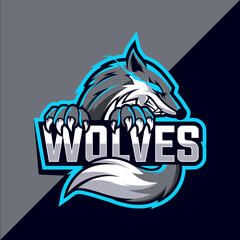 Wolves mascot esport logo design vector © avante_speed