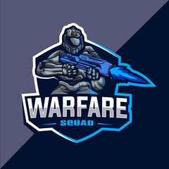 warfare squad esport logo design vector © avante_speed