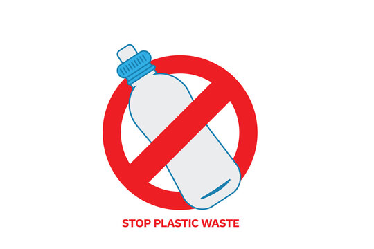 Stop Plastic Waste pollution icon