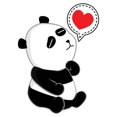 panda bear with love speech bubble