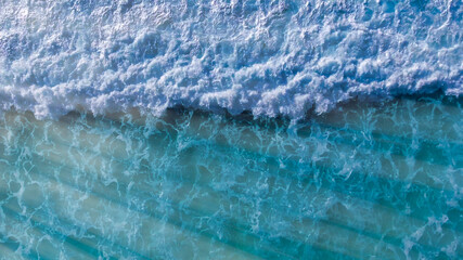 Amazing aerial view of Grand Anse in La Digue Island, Seychelles. Ocean and forest