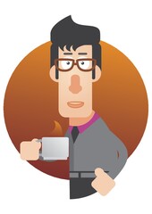 man holding a cup of coffee