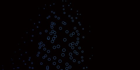 Obraz premium Dark BLUE vector layout with circle shapes. Illustration with set of shining colorful abstract spheres. Pattern for websites.