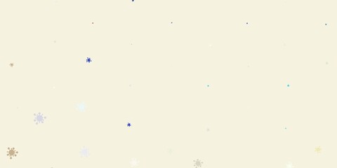 Light blue, yellow vector pattern with coronavirus elements.