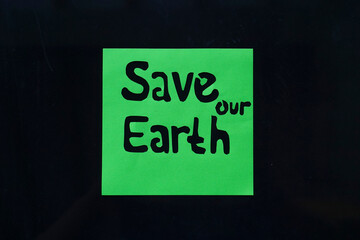 Earth day background concept. environment day. Save our earth lettering. Go green campaign