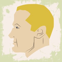 old man face on grunge background