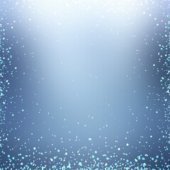 Winter decorative blue blurred background with snow frame pattern. 