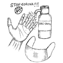 stop the corona virus by washing hands and wearing a mask