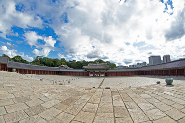 Changdeok Palace Main Hall stone courtyard