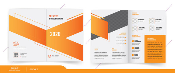 Business bi fold brochure template design for promotion 	
