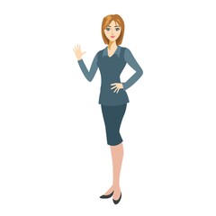 businesswoman waving hand