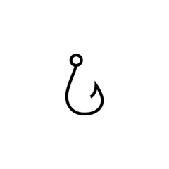 Fishing hook icon  in black line style icon, style isolated on white background