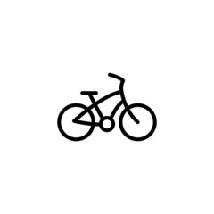 Fototapeta na wymiar Bicycle icon in black line style icon, style isolated on white background