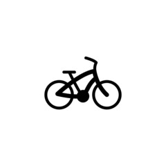 Bicycle icon in black flat glyph, filled style isolated on white background