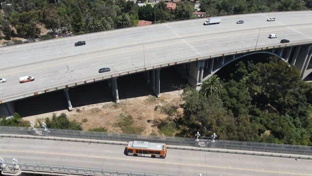 Public Transit Metro System Los Angeles Aerial