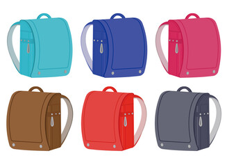 ランドセル　複数　イラスト