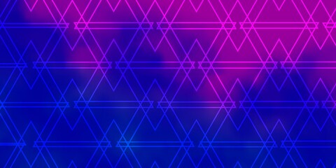 Light Pink, Blue vector background with triangles. Glitter abstract illustration with triangular shapes. Best design for posters, banners.