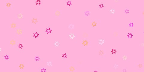 Light pink vector template with flu signs.