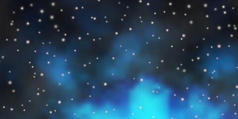 Dark BLUE vector background with colorful stars. Blur decorative design in simple style with stars. Theme for cell phones.