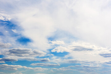 Beautiful white clouds against the background of the sky