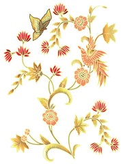 bird,butterfly and floral background