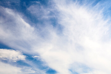 Beautiful white clouds against the background of the sky