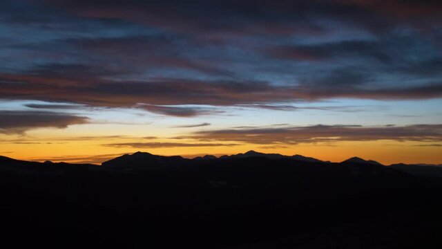 Continental divide sunset sunrise looking over rocky mountain national park range