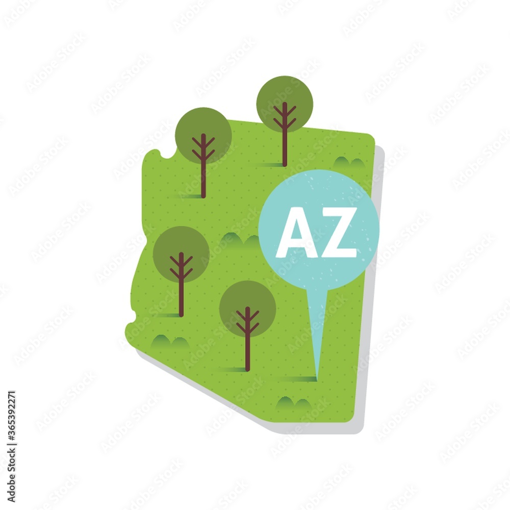 Canvas Prints arizona state map