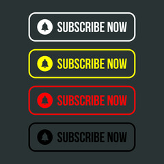 subscribe now button red color, icon symbol vector eps