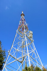 TV tower with transmitting antennas