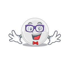 A caricature drawing of nerd tablet drug wearing weird glasses
