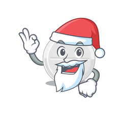 cartoon character of tablet drug Santa with cute ok finger