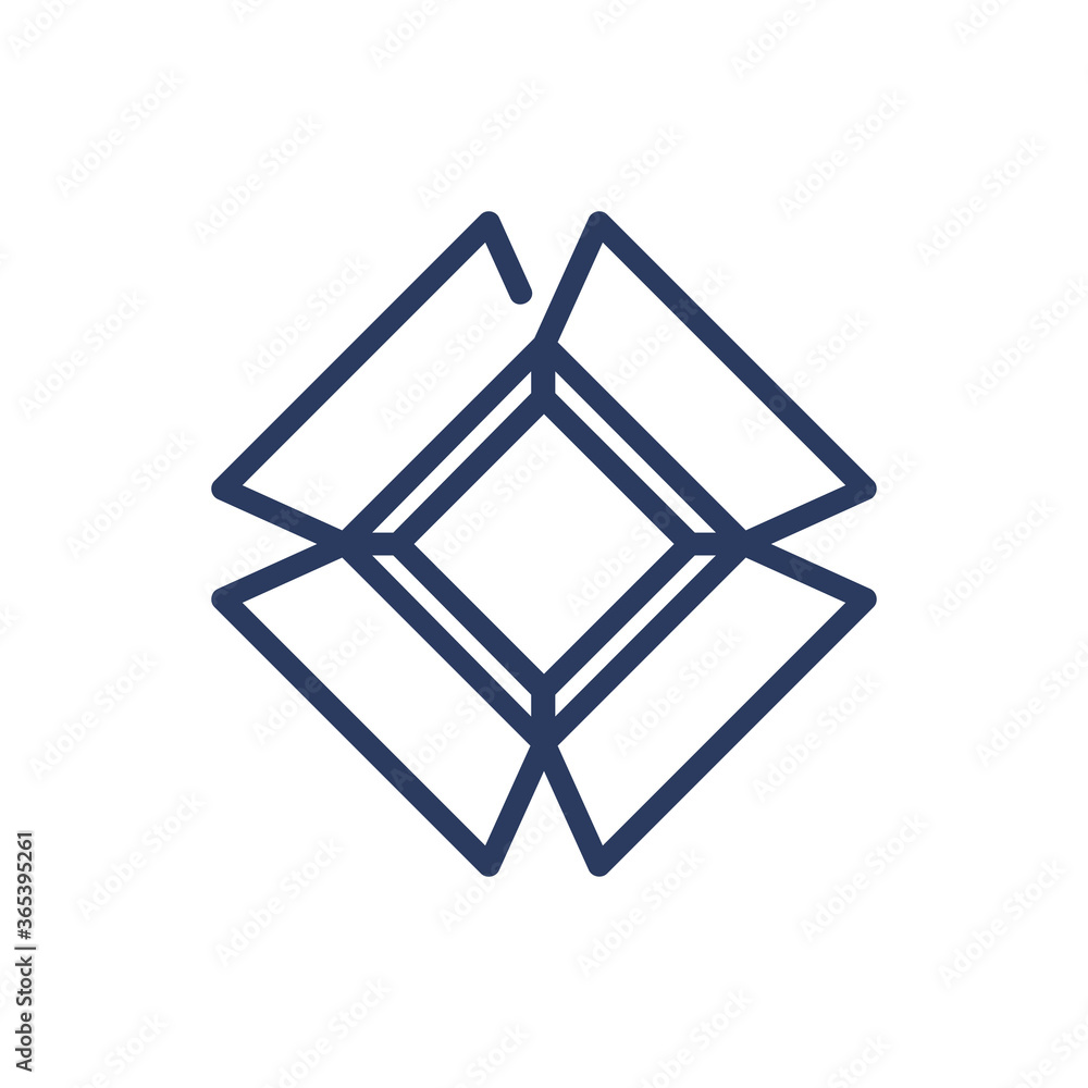 Poster top view of open cardboard box thin line icon. post, package, carton isolated outline sign. delivery