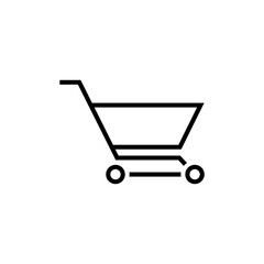 Grocery cart vector linear icon.