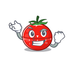A caricature design concept of tomato kitchen timer with happy face