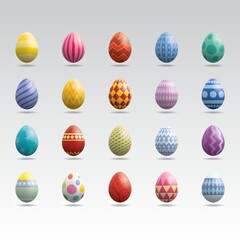 Fototapeta premium collection of easter eggs