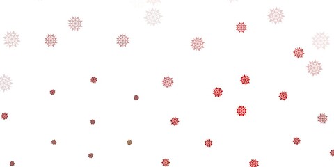 Light green, red vector layout with beautiful snowflakes.