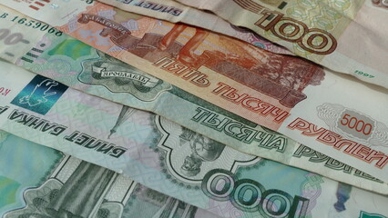 Russian banknotes of various denominations