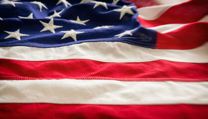 USA flag, US of America sign symbol background, closeup view