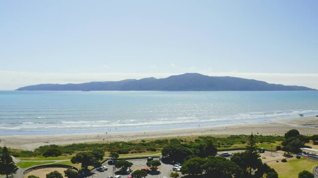 Drone shot of Kapiti Island, New Zealand