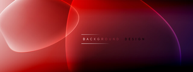 Vector abstract background - liquid bubble shapes on fluid gradient with shadows and light effects. Shiny design template for text