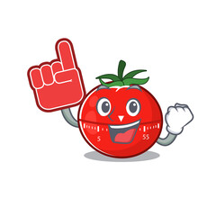 Tomato kitchen timer in cartoon picture design with Foam finger