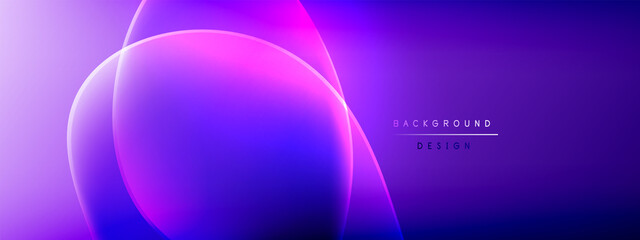 Vector abstract background - liquid bubble shapes on fluid gradient with shadows and light effects. Shiny design template for text