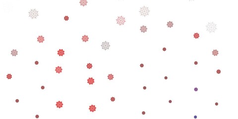 Light orange vector beautiful snowflakes backdrop with flowers.
