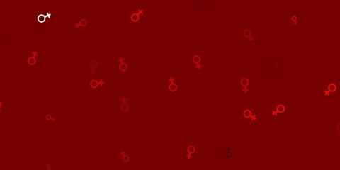Light Red vector pattern with feminism elements.