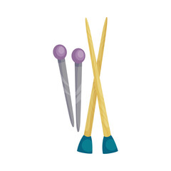 Knitting Needle or Knitting Pin as Needlework Tool Vector Illustration