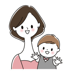 ちょっとおめかしした親子