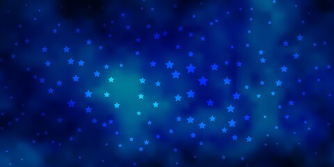 Naklejka na ściany i meble Dark BLUE vector background with colorful stars. Colorful illustration in abstract style with gradient stars. Best design for your ad, poster, banner.