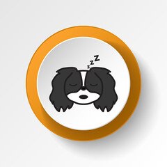 pekingese, emoji, tired multicolored button icon. Signs and symbols icon can be used for web, logo, mobile app, UI, UX